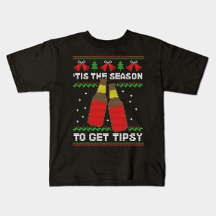 'Tis The Season To Get Tipsy Funny Ugly Christmas Kids T-Shirt